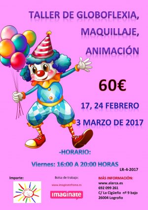 cartel globoflexia maquillaje y animacion - imaginate frama - alarca